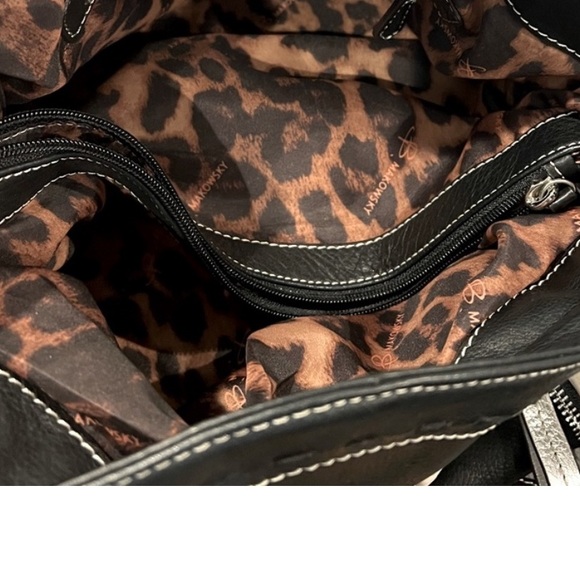 B. Makowsky Leather Boho bag multi color black, white and silver. - Picture 3 of 3